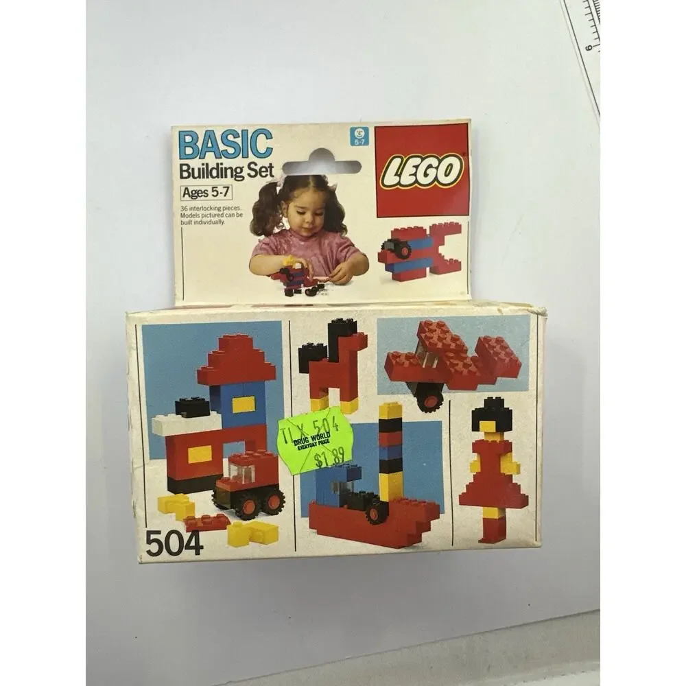 Vintage 1985 LEGO 504 Basic Building Set SEALED Rare Girl Box Art Variation